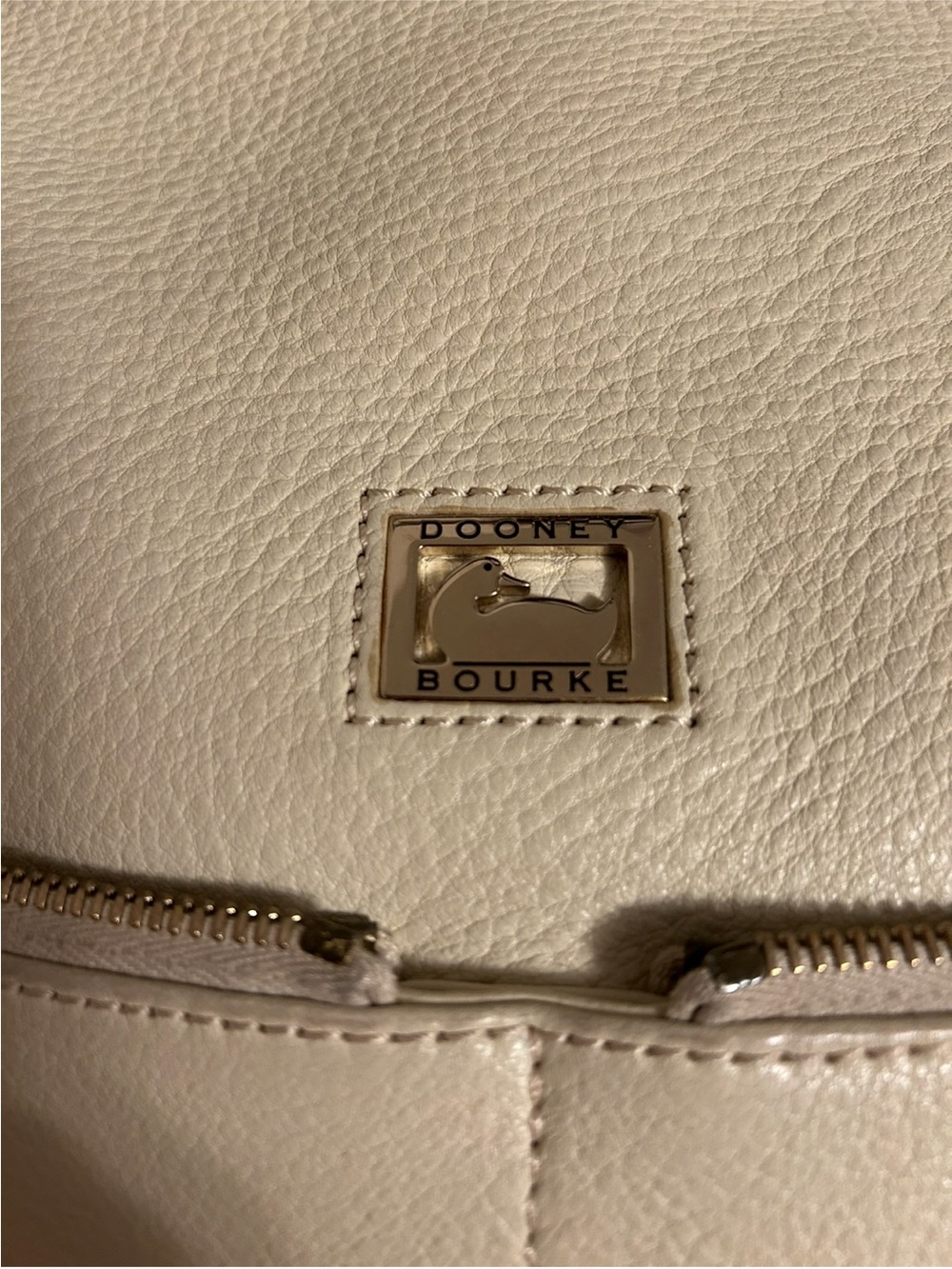 Dooney & Bourke Ivory Pebble Leather Shoulder Bag - Picture 2 of 7